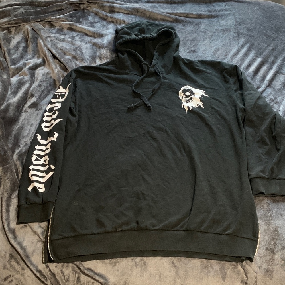 Hot Topic-  Black Hoodie with White Graphic ~ Dead Inside 3X